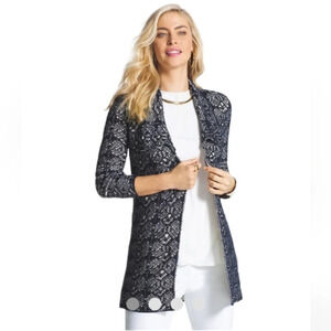 Chico's Textured Lace Jaspreet Open Front Cardigan Size 1 Small